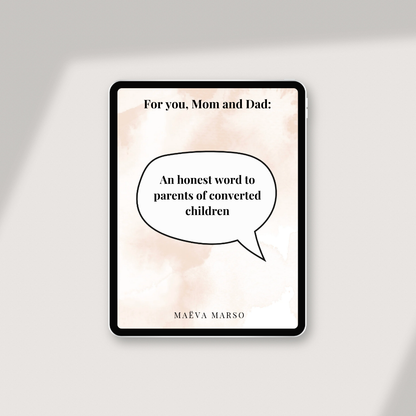 Extrait de lecture Pour vous, maman et papa