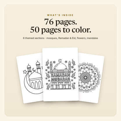 What's inside: 76 pages, 50 pages to color