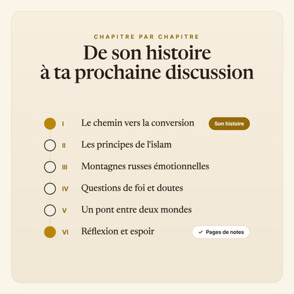 Pour vous, Maman et Papa – les chapitres