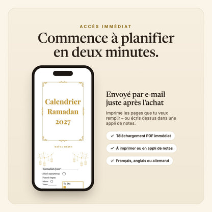 Calendrier Ramadan – à lire sur téléphone, tablette ou ordinateur