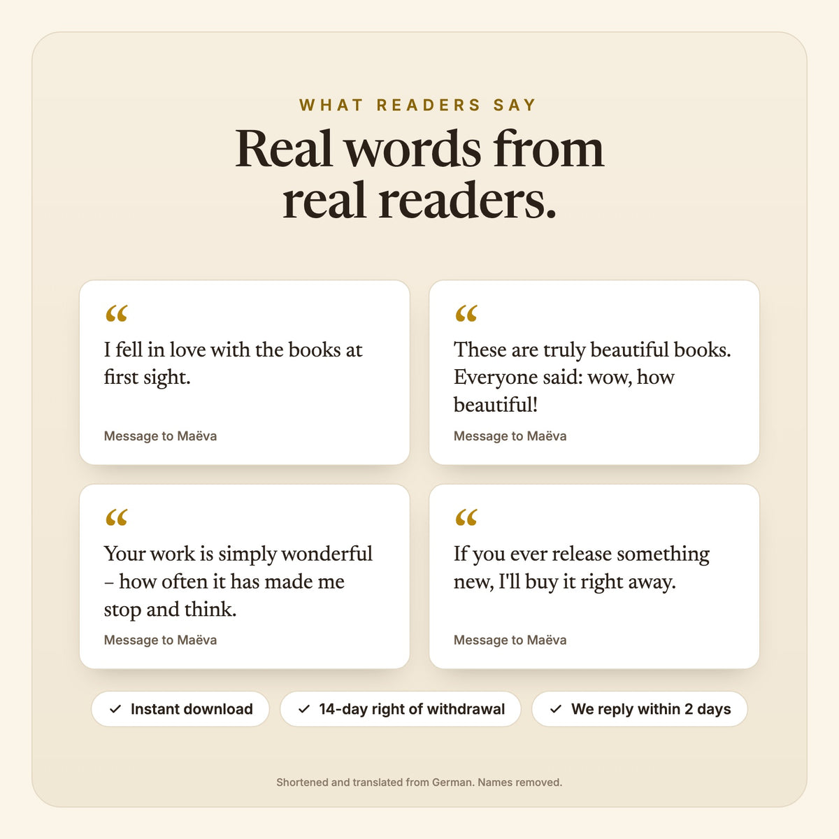 What readers say