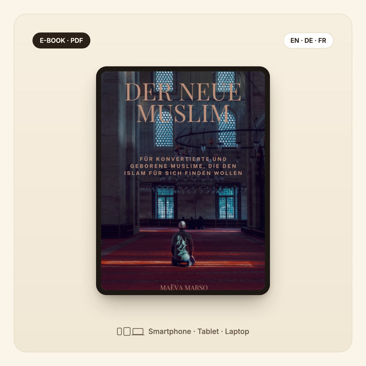 Der neue Muslim – E-Book-Cover auf dem Tablet